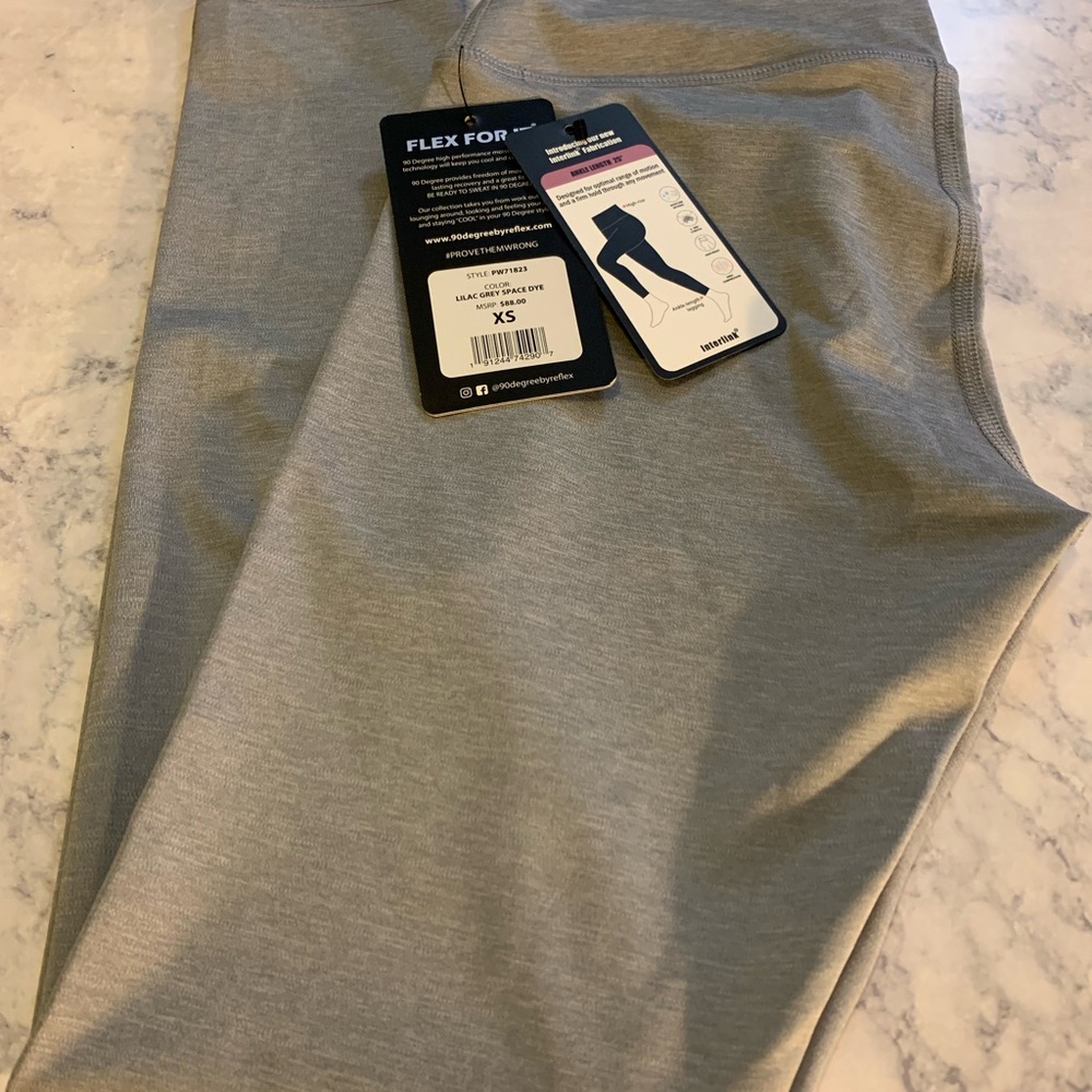 90 Degree By Reflex Lilac Grey Space Dye Leggings - Picture 2 of 3